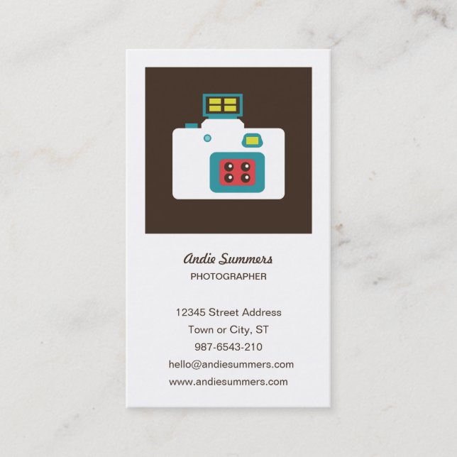 Cartão De Visita Divertido Fotógrafo Da Câmera Lomo Action S (Frente)