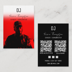 Cartão De Visita DJ Cantor Compositor Música 2 Código QR Profission