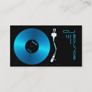 cartão de visita dj girável azul