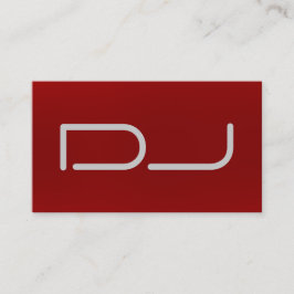 Cartão De Visita DJ Na moda Red Background Modern