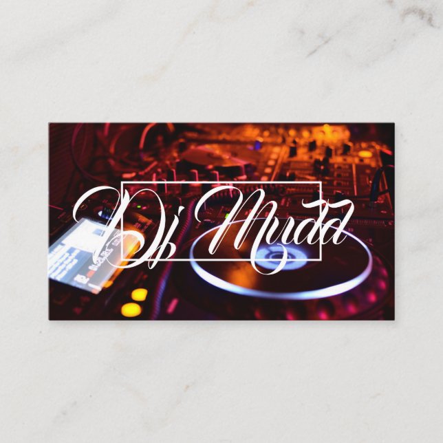 Cartão De Visita DJ Vinyl Record , gravando Compro de música Studio (Frente)