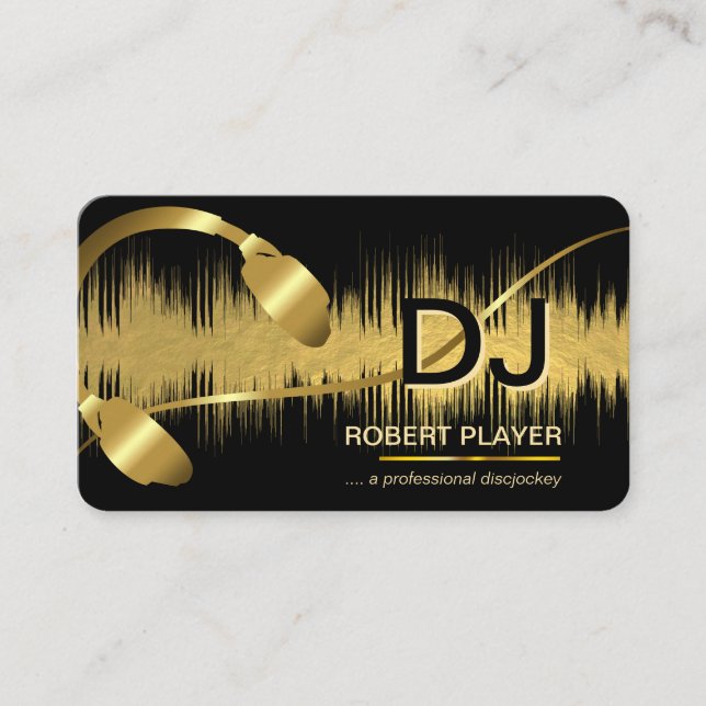 Cartão De Visita DJs Deejay Professional Music Head Banda (Frente)