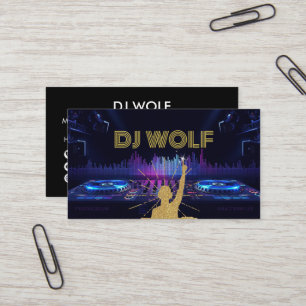 Cartão De Visita DJs Mixando Música Evento de Música Dourada Modern