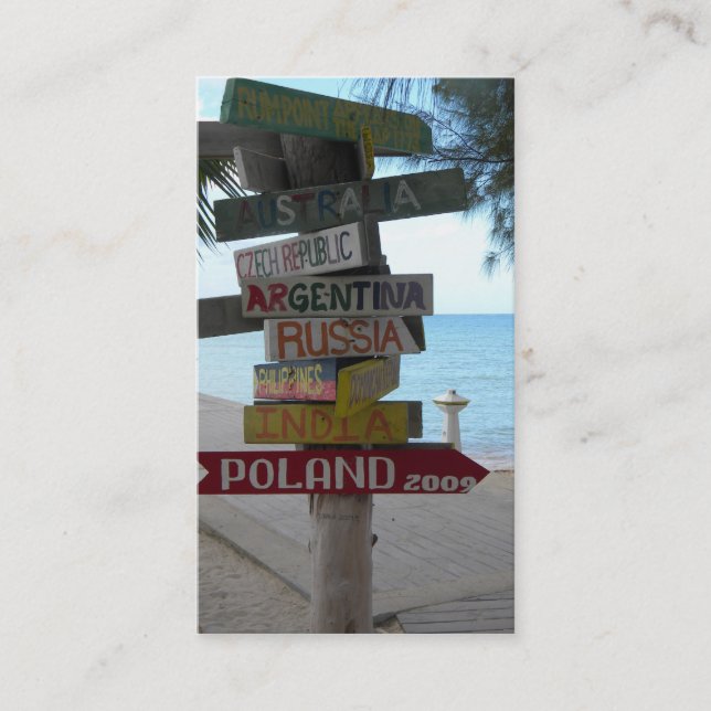 Cartão de visita do agente de viagens (Frente)