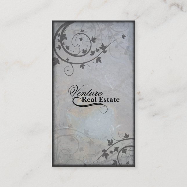 Cartão de visita do Agente Imobiliário - Cinza Azu (Frente)