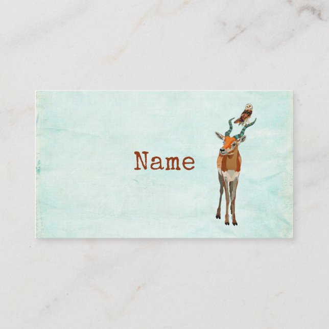 Cartão de visita do ANTÍLOPE & da CORUJA (Verso)