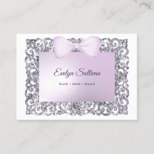 Cartão de visita do arco de quadro de brilho lilát