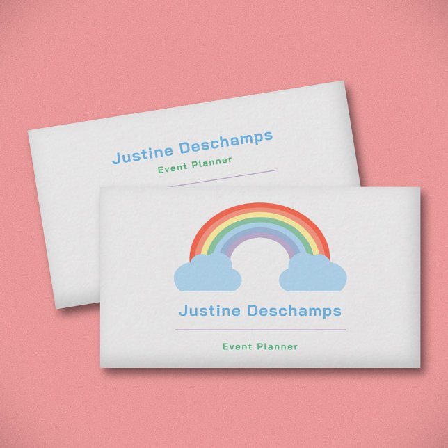 Cartão de visita do Arco-Íris Pastel (Rainbow Business Card)
