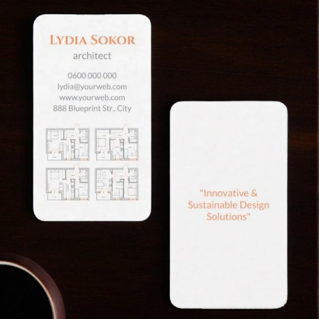 Cartão de visita do arquiteto com Blueprint (Criador carregado)