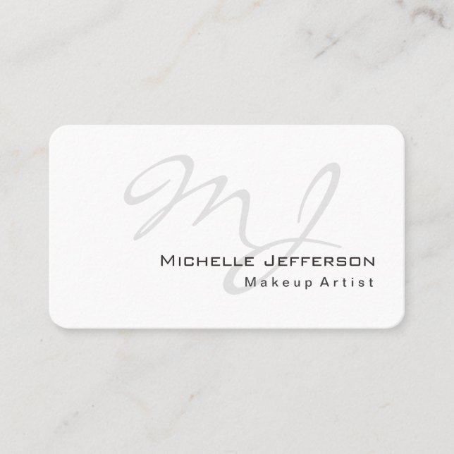 Cartão de visita do Artista Branca de Makeup do Ca (Frente)
