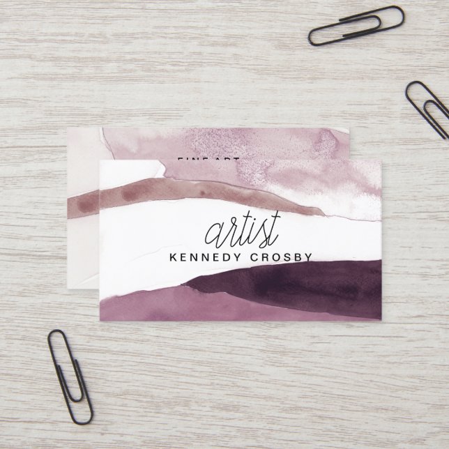 Cartão de visita do Artista de Pintura de Aquarela (Frente/Verso In Situ)