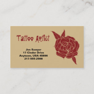 Cartão de visita do artista do tatuagem