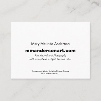 Cartão de visita do Artista Koi Laranja e Branco
