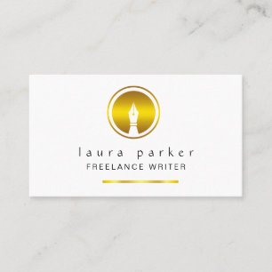 Cartão De Visita Do autor Dourado do escritor Freelance do Nib