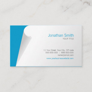 Cartão de visita do azul da onda da página