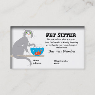 Cartão de visita do baby-sitter do animal de