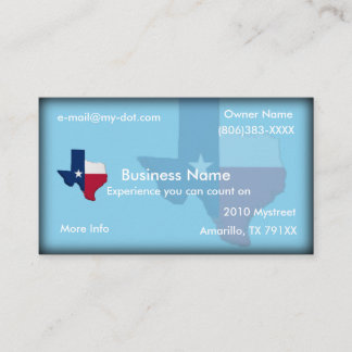 Cartão de visita do Bandeira-Mapa de Texas
