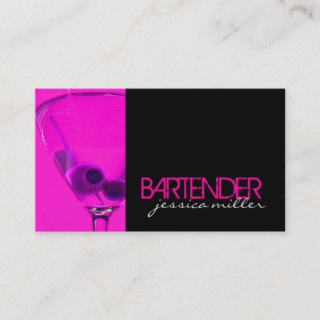 Cartão de visita do barman (Frente)