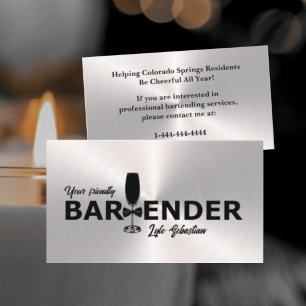 Cartão de visita do barman de eventos Shinver Silv