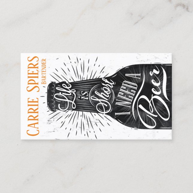 Cartão de visita do barman dos eventos (Frente)