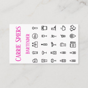 Cartão de visita do barman dos eventos