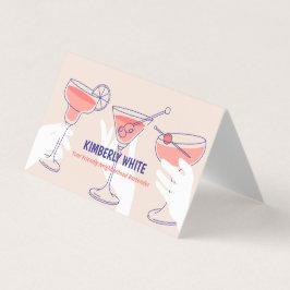 Cartão de visita do barman QR dobrado