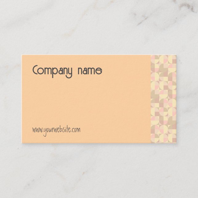 Cartão de visita do bege pastel geométrico (Frente)