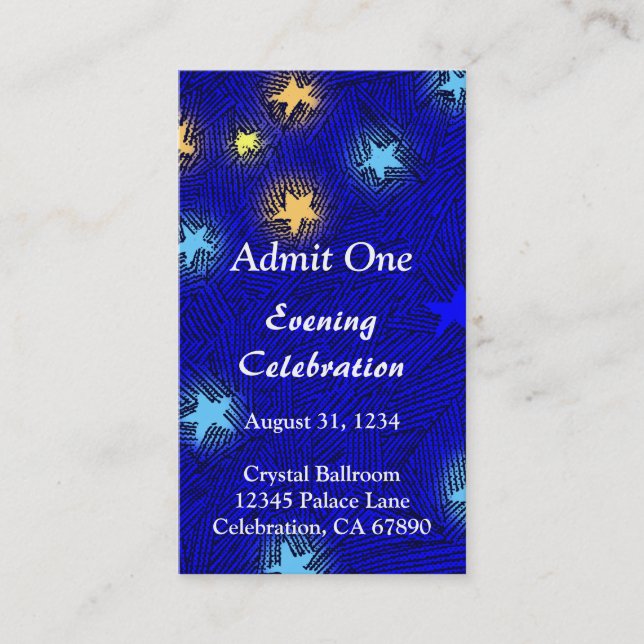 Cartão de visita do Bilhete de Evento da Lua Russa (Frente)