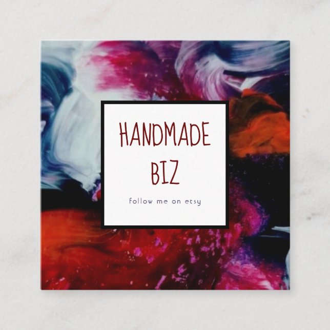 Cartão de visita do Biz Square artesanal (Frente)
