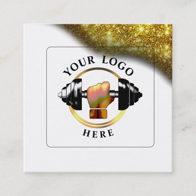 Cartão de visita do Black White Trainer Social Med (Frente)