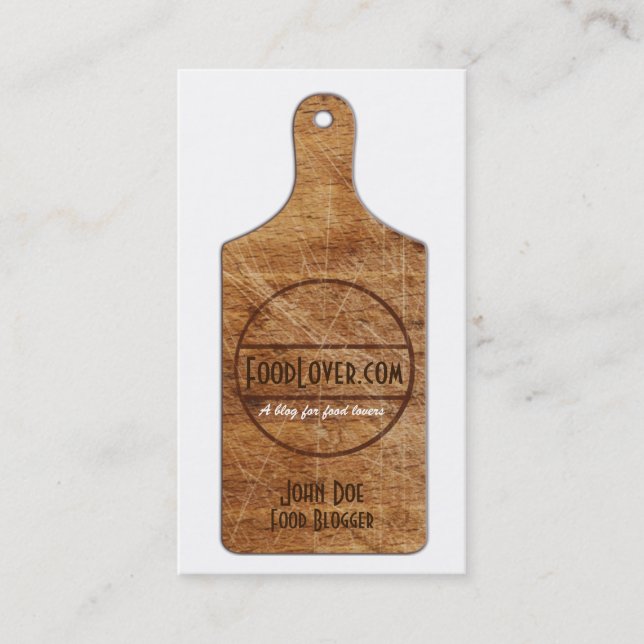 Cartão de visita do blogue da comida (Frente)