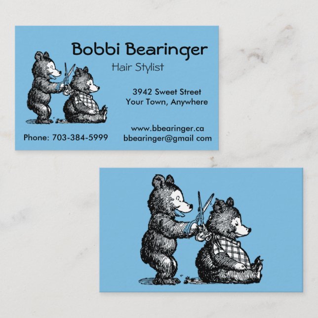 Cartão de visita do cabeleireiro do divertimento (Frente/Verso)