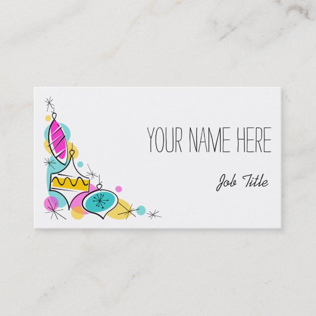 Cartão de visita do canto do canto da árvore retro (Frente)