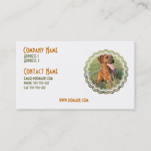 Cartão de visita do cão de Rhodesian Ridgeback