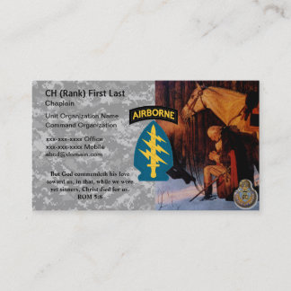 Cartão de visita do capelão (George Washington que