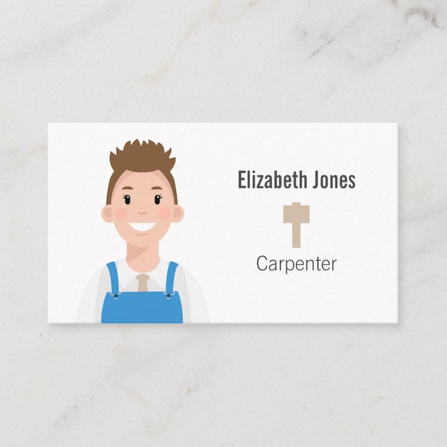 Cartão de visita do Carpenter Personalizado Avatar (Frente)