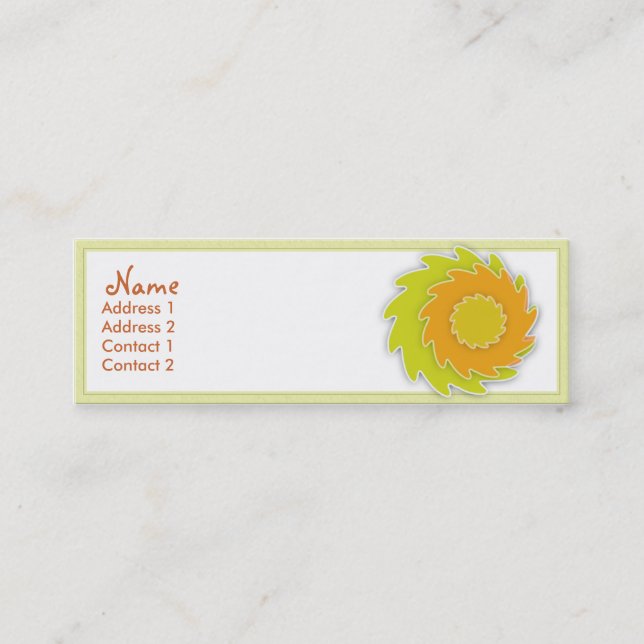 Cartão de visita do cártamo (Frente)