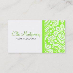 Cartão de visita do chique do damasco do limão de