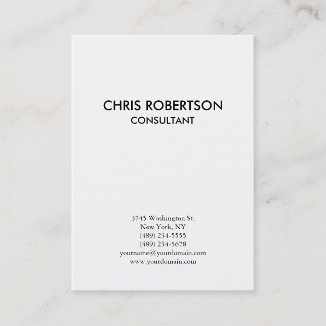 Cartão de visita do Chubby Preto e Branco Simples  (Frente)