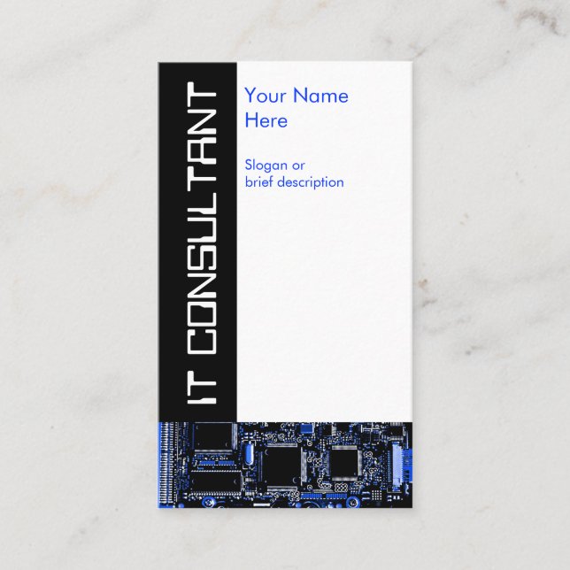 Cartão de visita do Circuit Blue 2 'IT Consultant' (Frente)