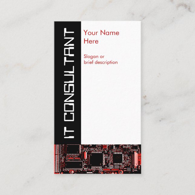 Cartão de visita do Circuit Red 2 'IT Consultant' (Frente)