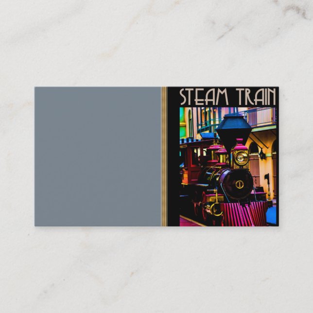 Cartão de visita do comboio a vapor (Frente)