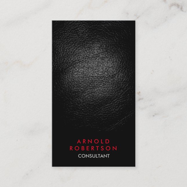 Cartão de visita do consultor vermelho preto com e (Frente)