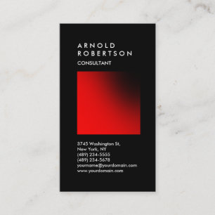 Cartão de visita do consultor Vertical Black Red T
