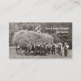 Cartão de visita do contratante da fazenda