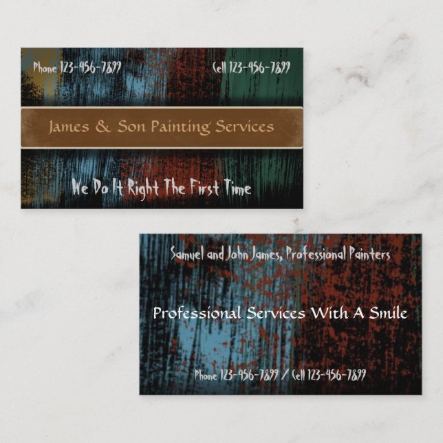 Cartão de visita do Contratante do Pintor Profissi (Frente/Verso)