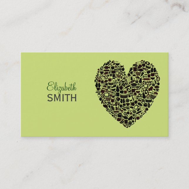 Cartão de visita do costume dos amantes da comida (Frente)