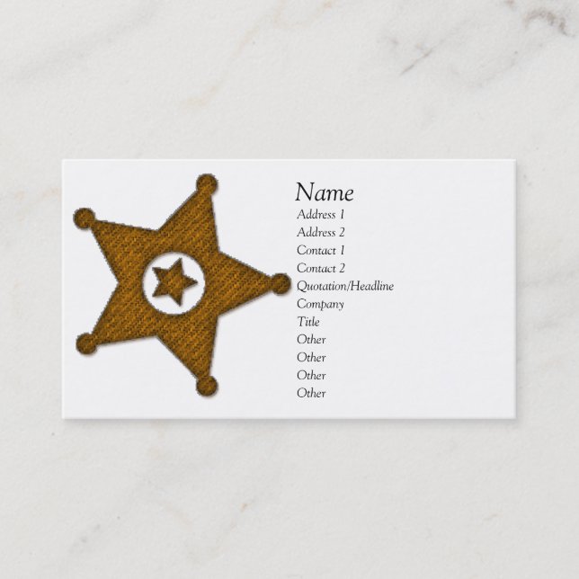 Cartão de visita do crachá da lei (Frente)