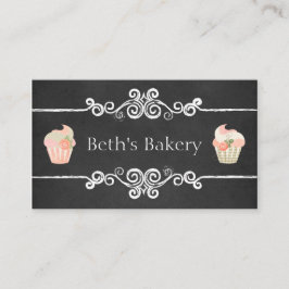 Cartão de visita do cupcake da padaria do quadro