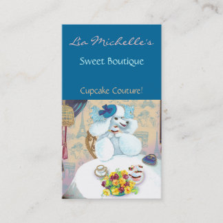 Cartão de visita do Cupcake de Poodle Tea Party